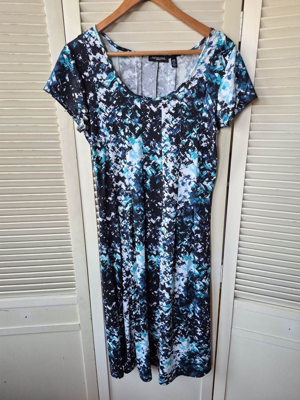 Notations Blue Print Midi Dress Size PM